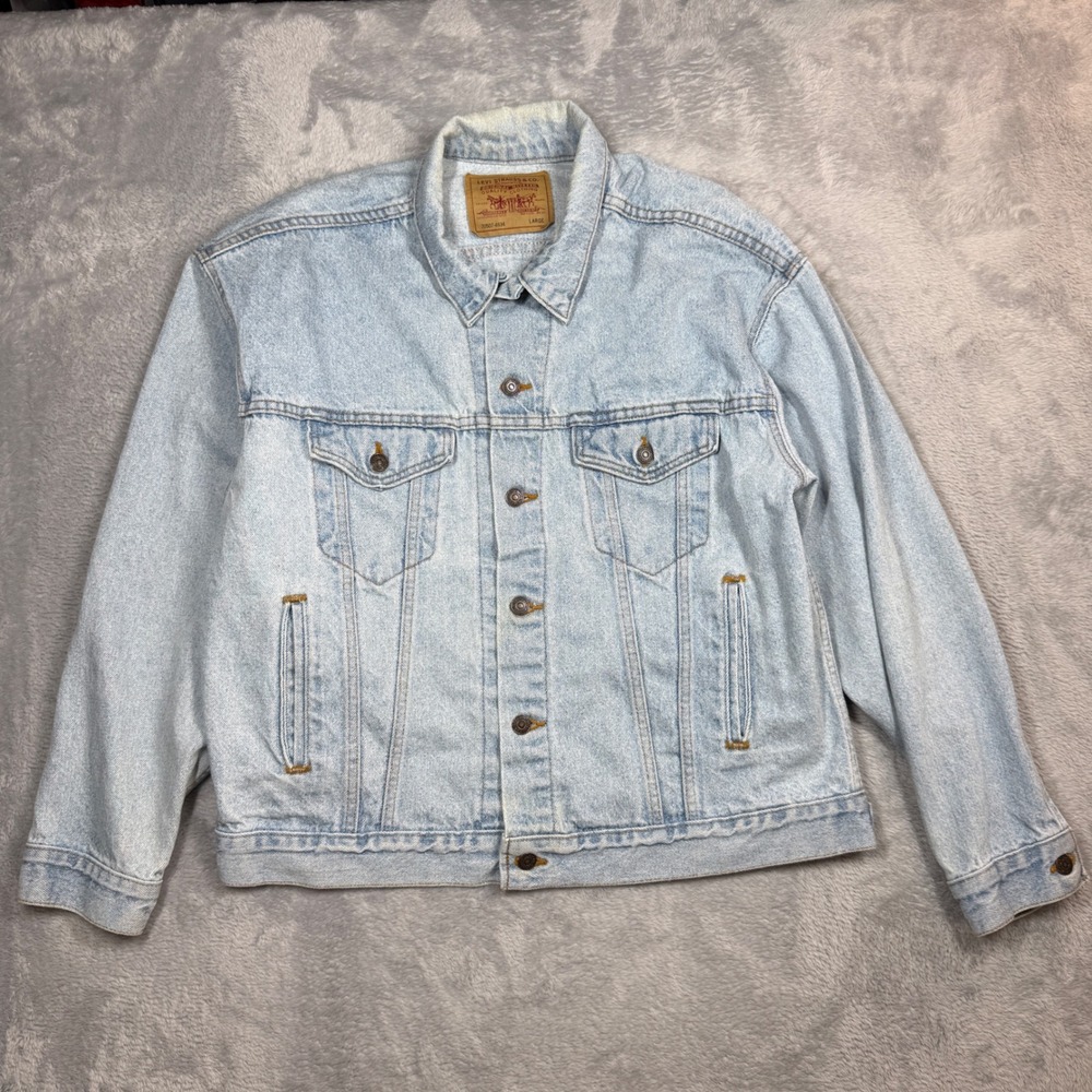 Vintage Levis Denim Trucker Jacket Mens Large Light Wash 70507-4834 90s
